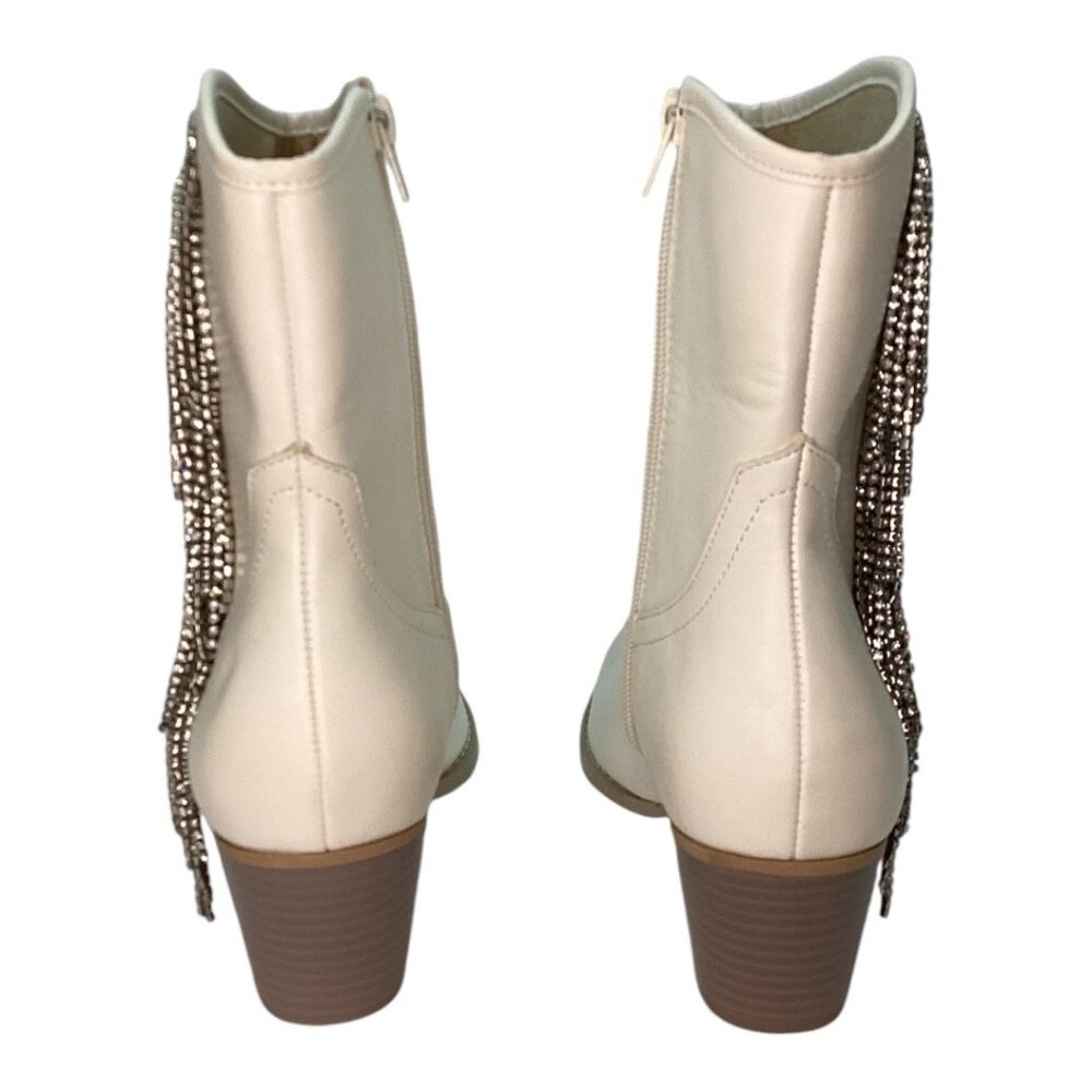 Buckle Oasis Society The Rowan White Rhinestone Fringe Boots Women's Size 8.5 - Picture 7 of 10